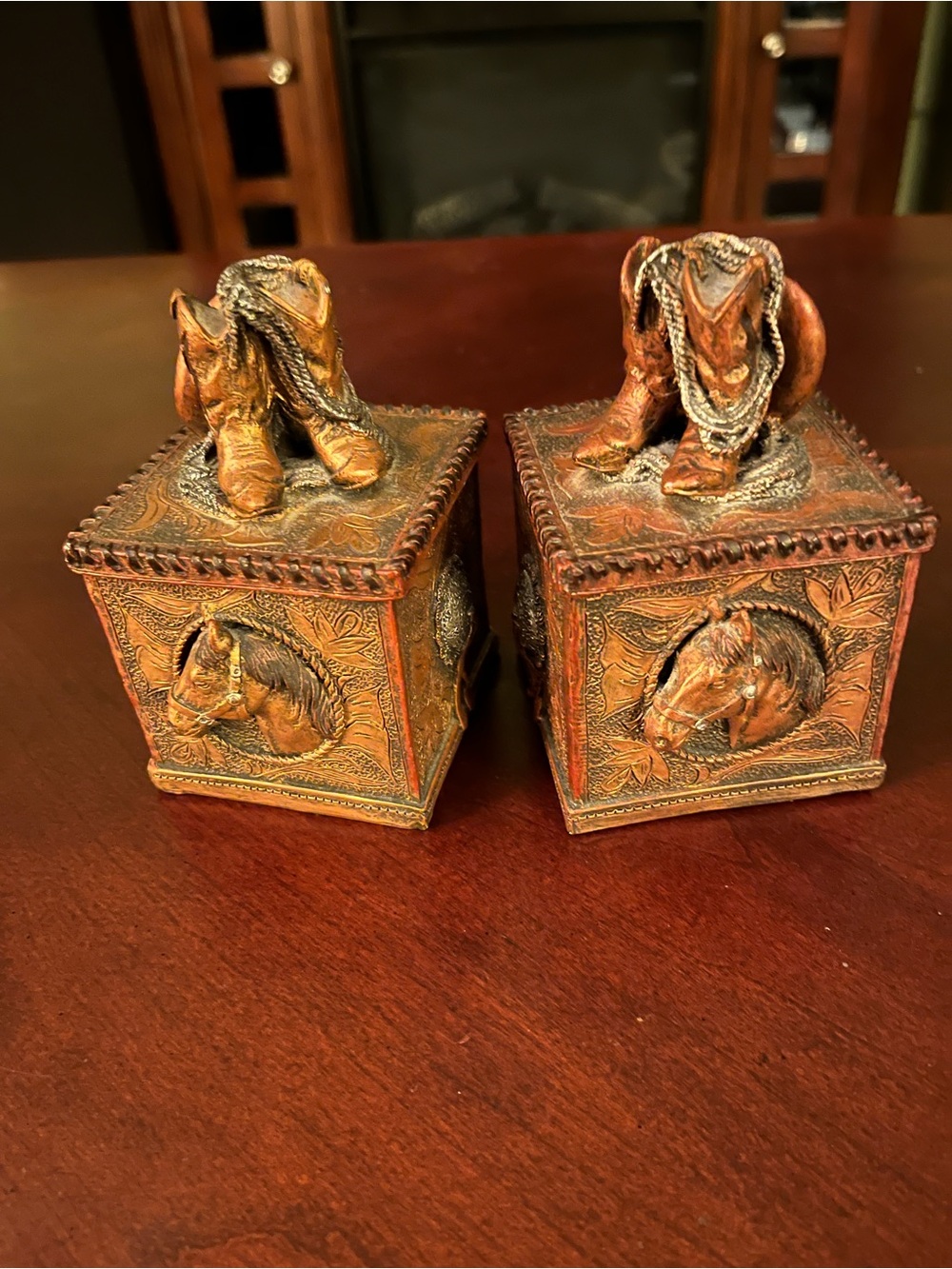 Vintage 1997 FIGI Western Heritage Trinket Box (Set)